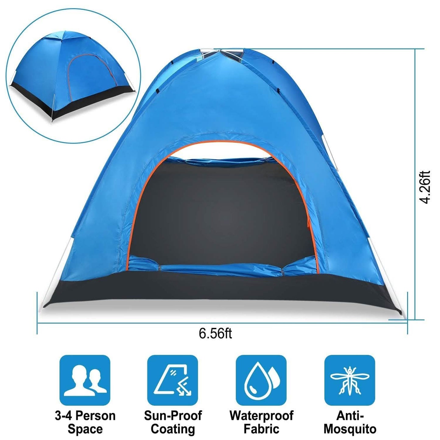 4 Persons Camping Waterproof Tent Outdoor Recreation - Tophatter Daily Deals