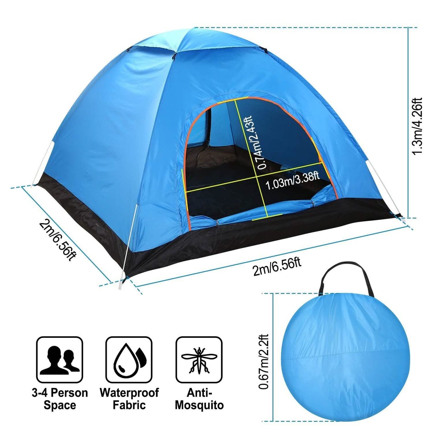 4 Persons Camping Waterproof Tent Outdoor Recreation - Tophatter Daily Deals