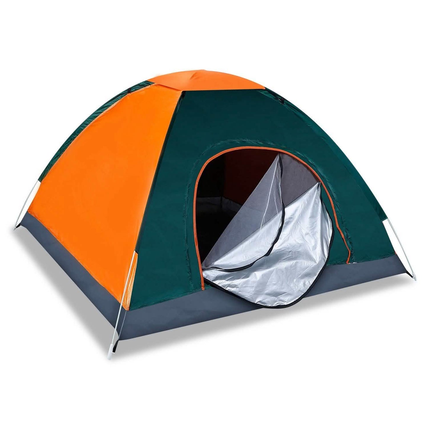 4 Persons Camping Waterproof Tent Orange Outdoor Recreation - Tophatter Daily Deals