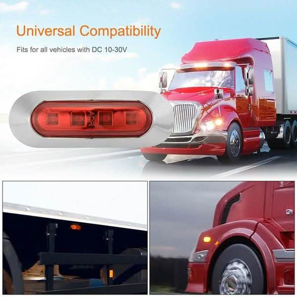 4-Piece: 12V-24V 4 LED Side Marker Indicator Lights Automotive - Tophatter Daily Deals