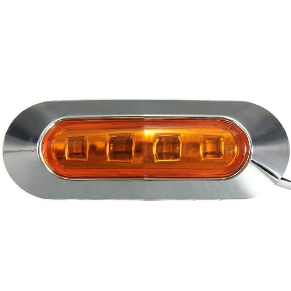 4-Piece: 12V-24V 4 LED Side Marker Indicator Lights Orange Automotive - Tophatter Daily Deals