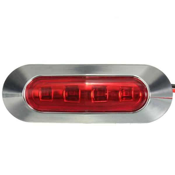4-Piece: 12V-24V 4 LED Side Marker Indicator Lights Red Automotive - Tophatter Daily Deals