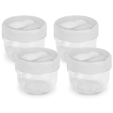4-Piece: 20 Oz Oat Containers with Lids and Folding Spoons Kitchen Storage - Tophatter Daily Deals