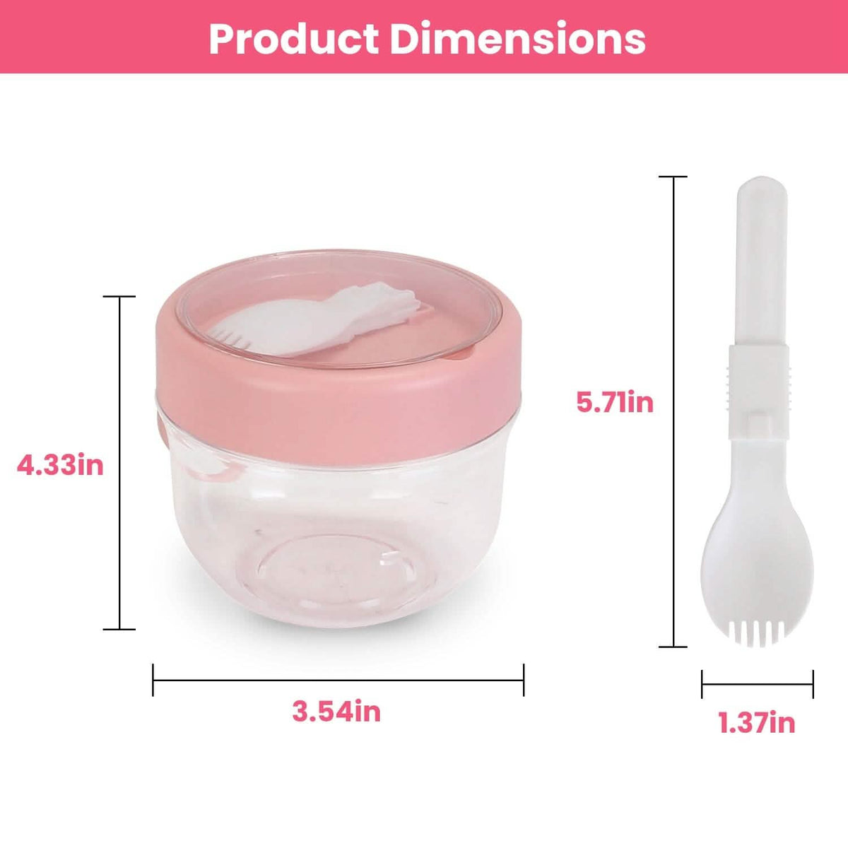 4-Piece: 20 Oz Oat Containers with Lids and Folding Spoons Kitchen Storage - Tophatter Daily Deals