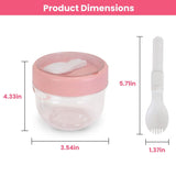 4-Piece: 20 Oz Oat Containers with Lids and Folding Spoons Kitchen Storage - Tophatter Daily Deals