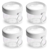 4-Piece: 20 Oz Oat Containers with Lids and Folding Spoons Kitchen Storage - Tophatter Daily Deals