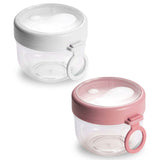 4-Piece: 20 Oz Oat Containers with Lids and Folding Spoons Kitchen Storage - Tophatter Daily Deals