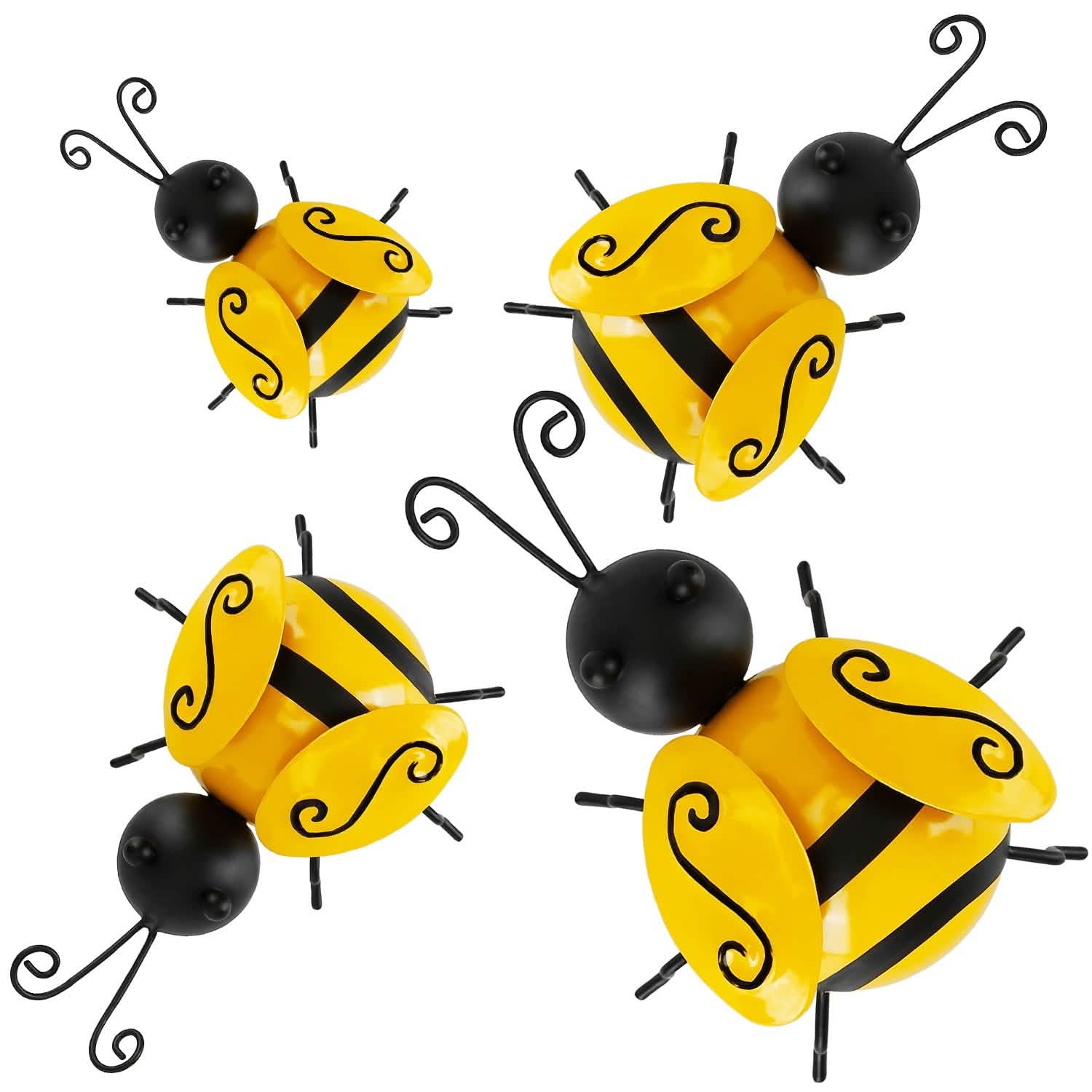 4-Piece: 3D Bumble Bee Ornament Set Garden & Patio - Tophatter Daily Deals