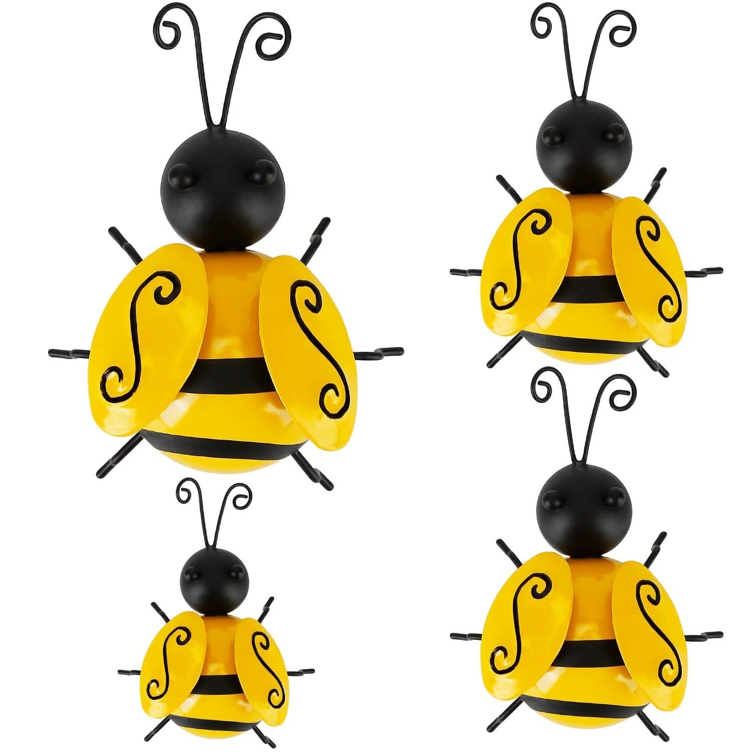 4-Piece: 3D Bumble Bee Ornament Set Garden & Patio - Tophatter Daily Deals