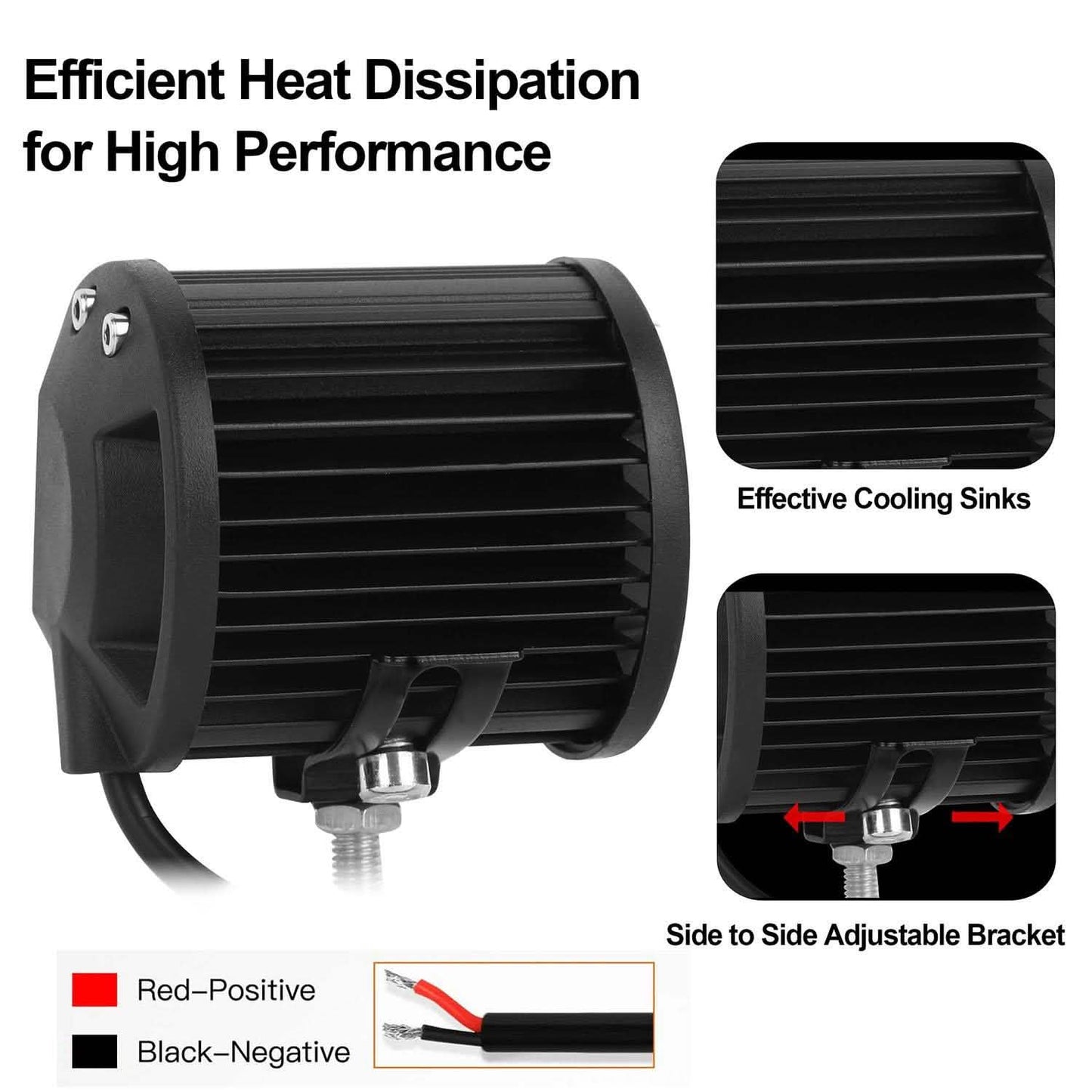 4-Piece: 4” 18W Dual Row LED Spot Light Pod Automotive - Tophatter Daily Deals