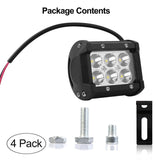 4-Piece: 4” 18W Dual Row LED Spot Light Pod Automotive - Tophatter Daily Deals