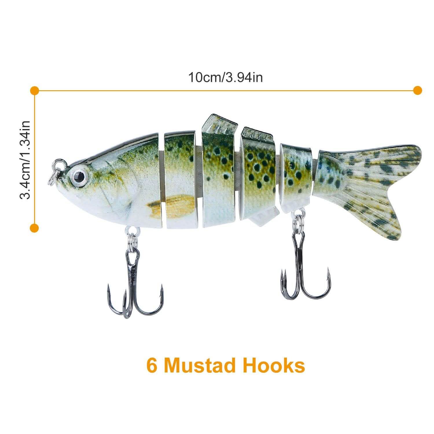 4-Piece: 6 Segment Multi Jointed Lifelike Fish Lures Outdoor Recreation - Tophatter Daily Deals