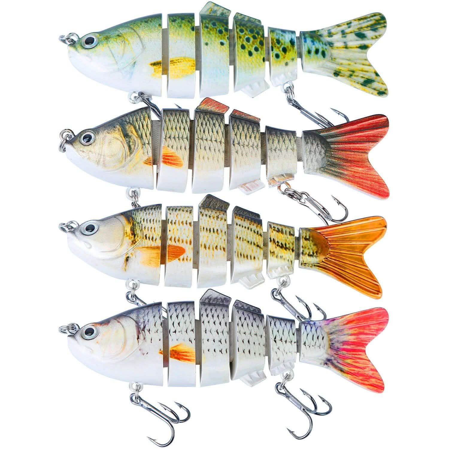 4-Piece: 6 Segment Multi Jointed Lifelike Fish Lures Outdoor Recreation - Tophatter Daily Deals