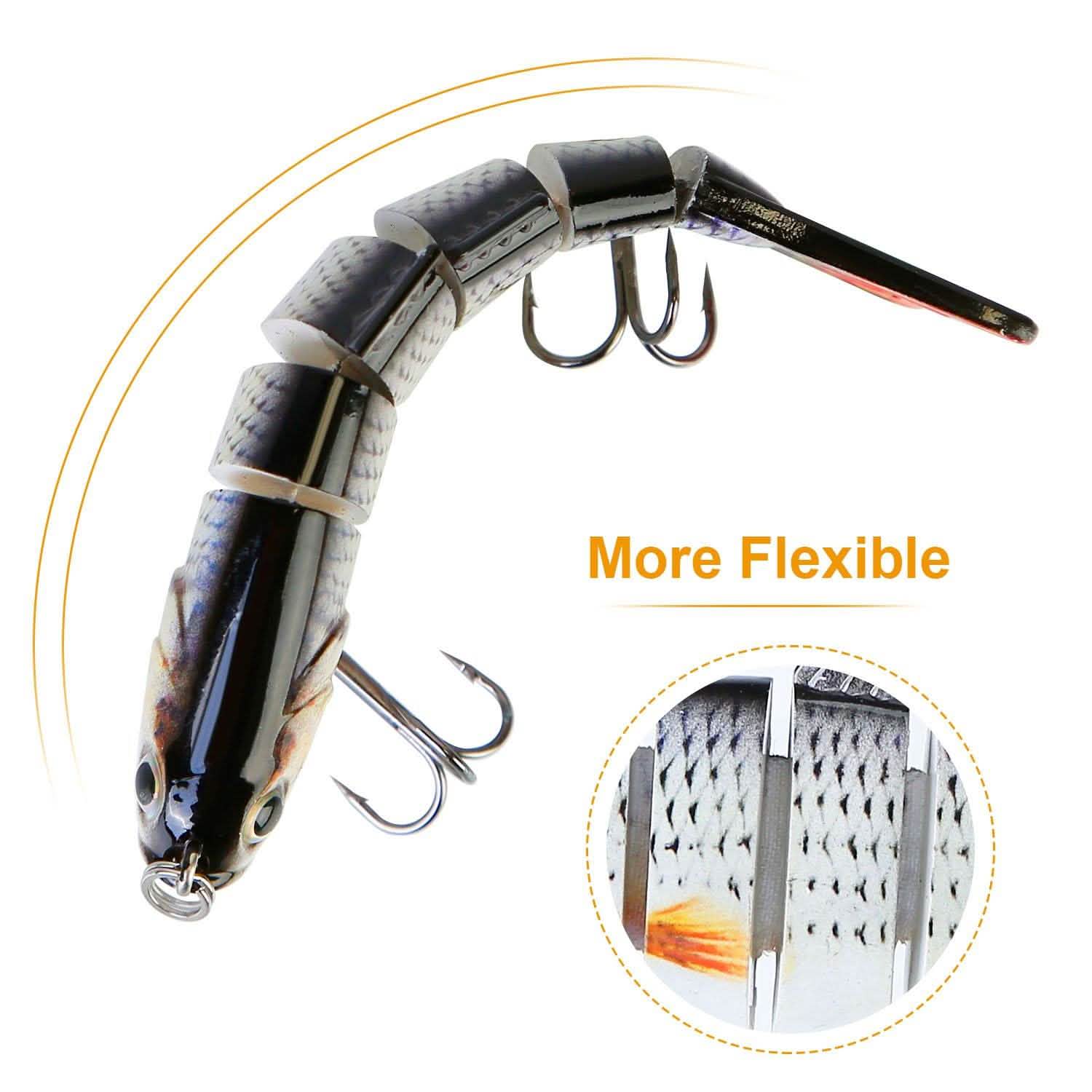 4-Piece: 6 Segment Multi Jointed Lifelike Fish Lures Outdoor Recreation - Tophatter Daily Deals