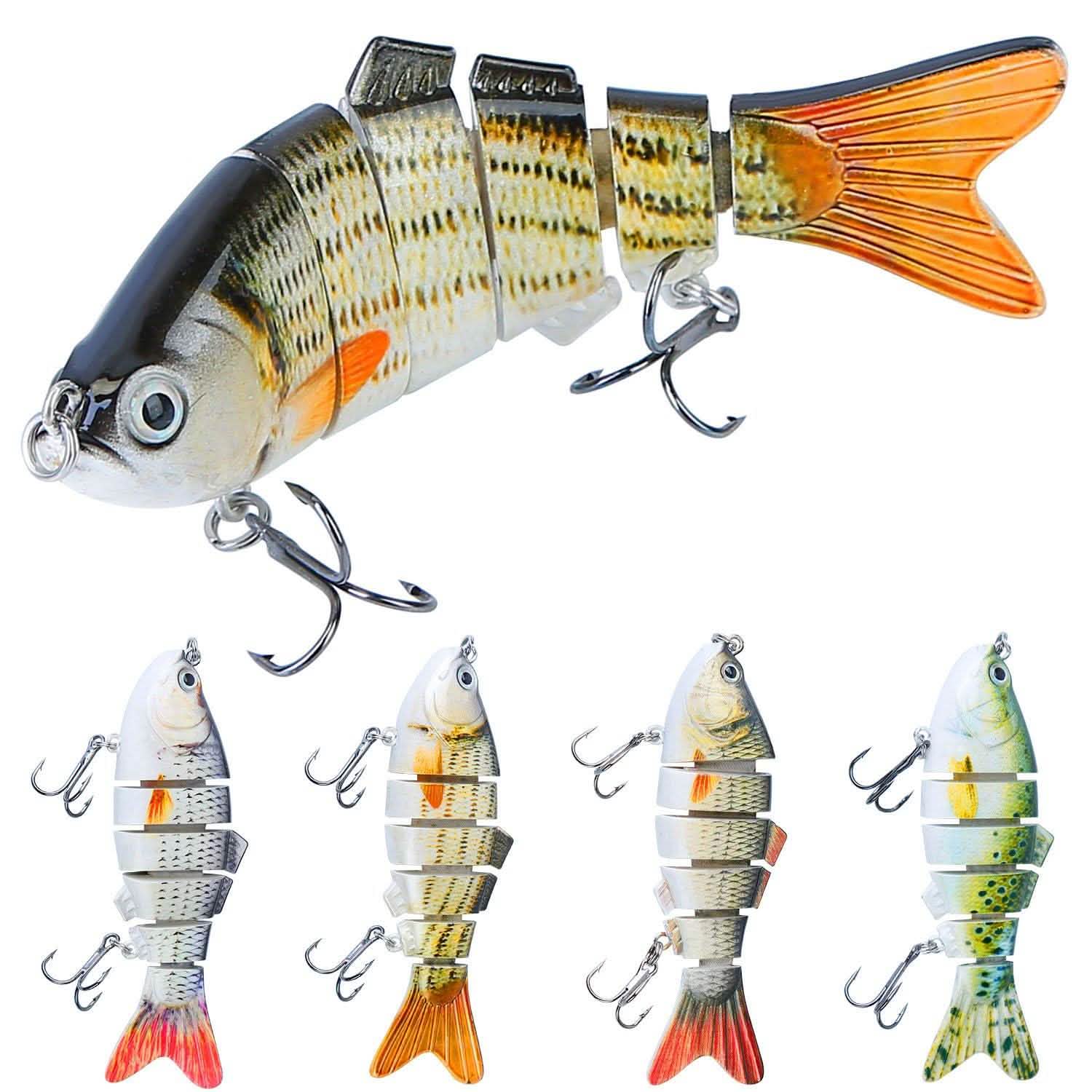 4-Piece: 6 Segment Multi Jointed Lifelike Fish Lures Outdoor Recreation - Tophatter Daily Deals