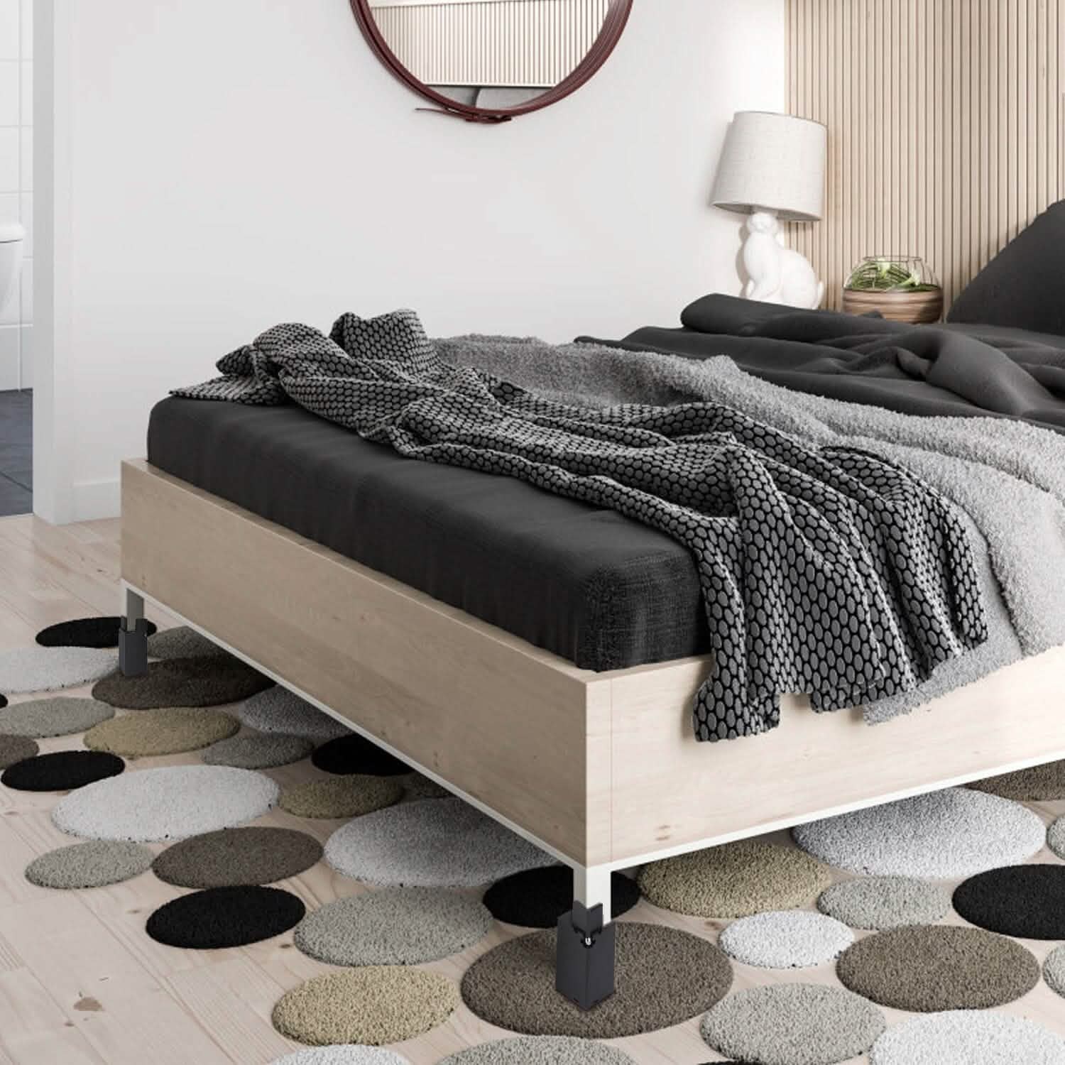 4-Piece: Adjustable Bed Riser with Screw Clamp Home Improvement - Tophatter Daily Deals