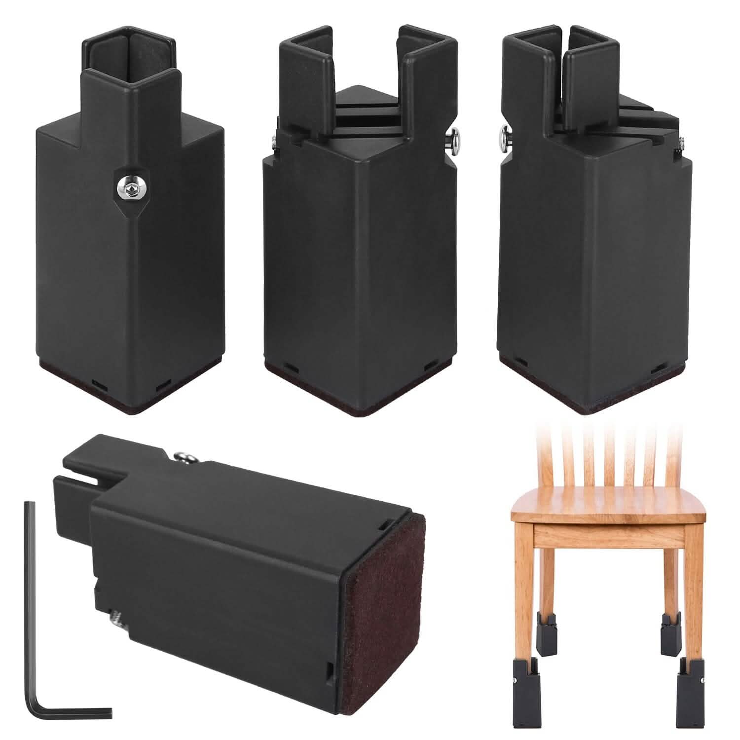 4-Piece: Adjustable Bed Riser with Screw Clamp Home Improvement - Tophatter Daily Deals