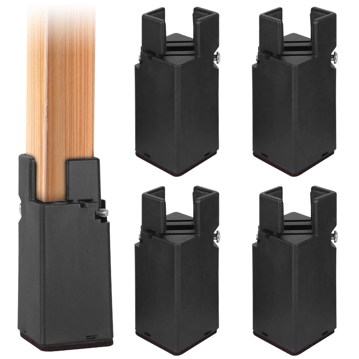 4-Piece: Adjustable Bed Riser with Screw Clamp Home Improvement - Tophatter Daily Deals