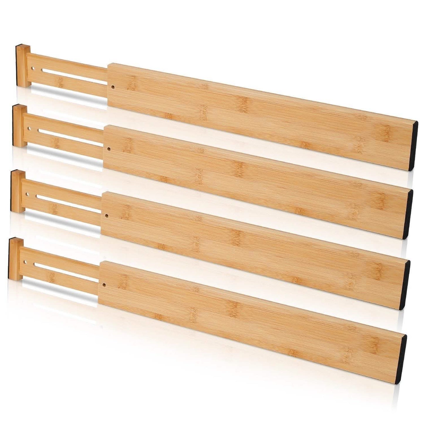 4-Piece: Adjustable Drawer Divider Storage & Organization - Tophatter Daily Deals