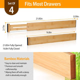 4-Piece: Adjustable Drawer Divider Storage & Organization - Tophatter Daily Deals