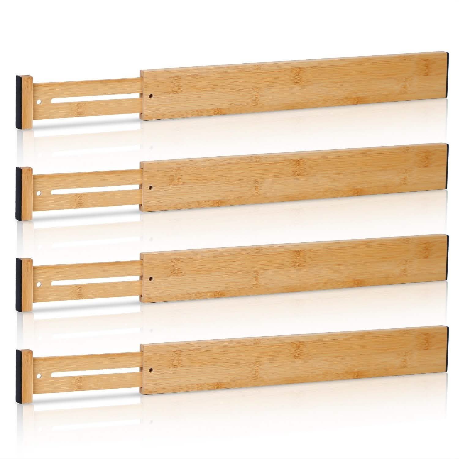 4-Piece: Adjustable Drawer Divider Storage & Organization - Tophatter Daily Deals