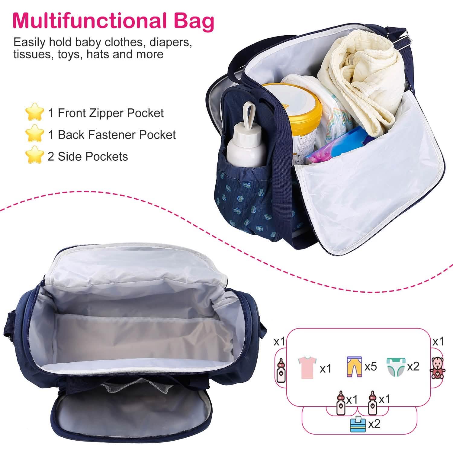 4-Piece: Baby Diaper Tote Bag Set Baby Gear - Tophatter Daily Deals