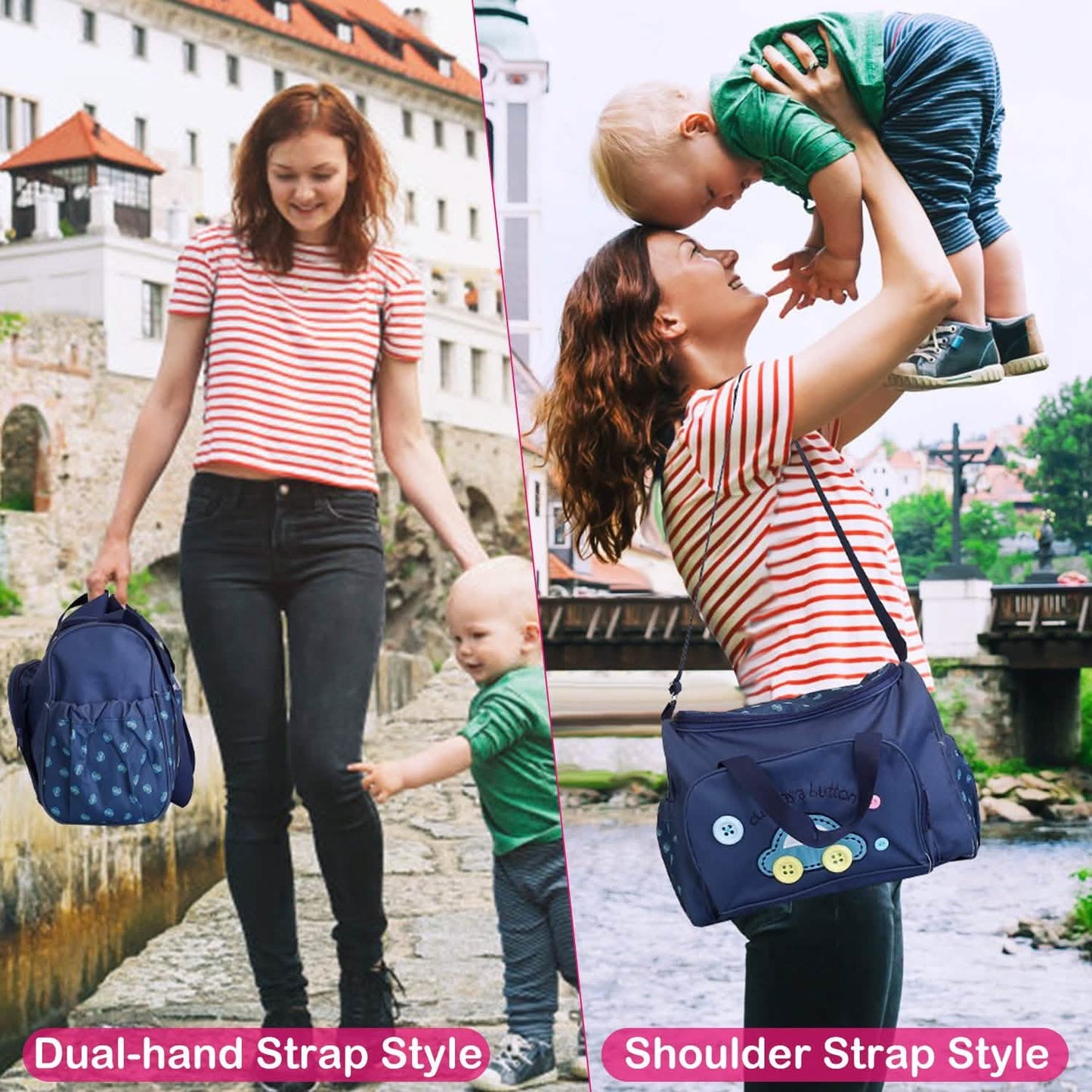 4-Piece: Baby Diaper Tote Bag Set Baby Gear - Tophatter Daily Deals