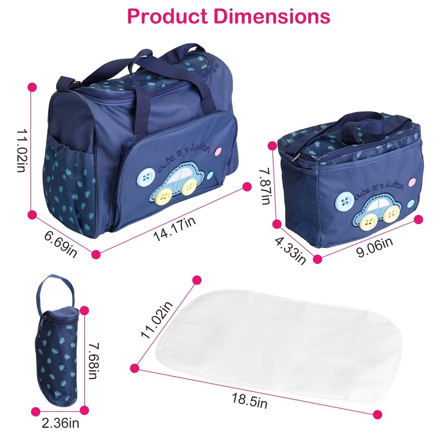4-Piece: Baby Diaper Tote Bag Set Baby Gear - Tophatter Daily Deals