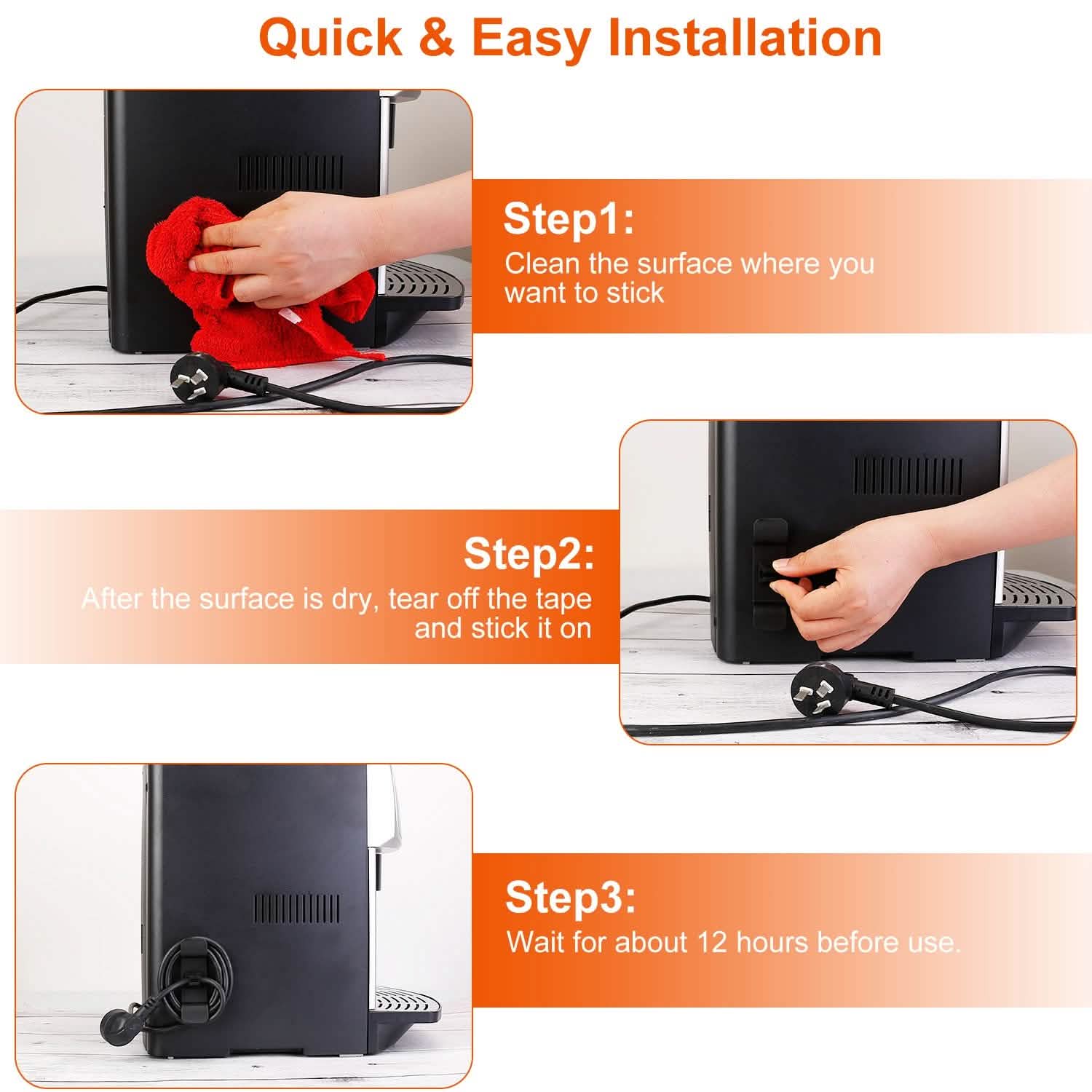 4-Piece: Cord Organizers Self-Adhesive Appliances Cord Holder Everything Else - Tophatter Daily Deals