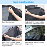 4-Piece: Front Rear Car Window Magnet Covers Automotive - Tophatter Daily Deals