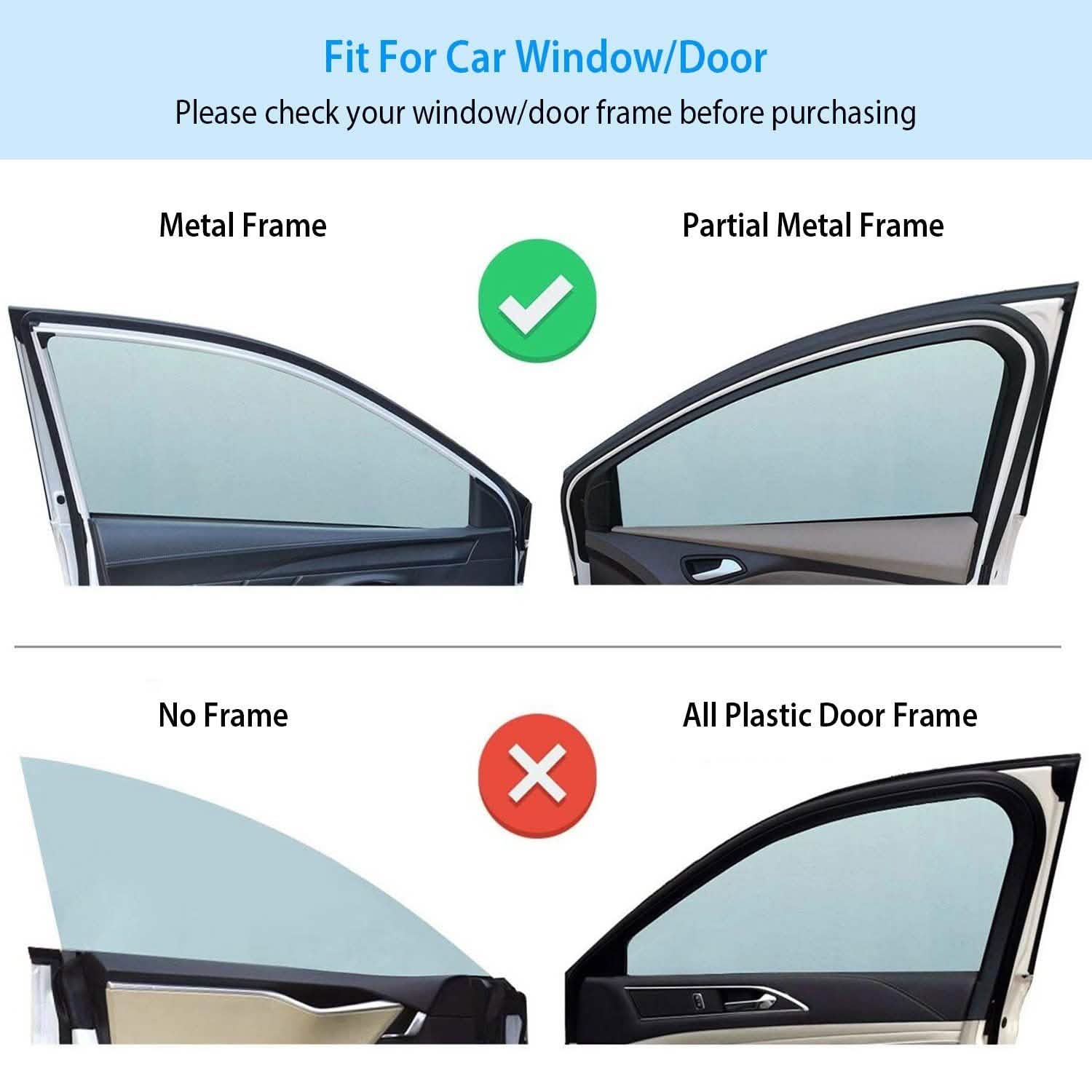 4-Piece: Front Rear Car Window Magnet Covers Automotive - Tophatter Daily Deals
