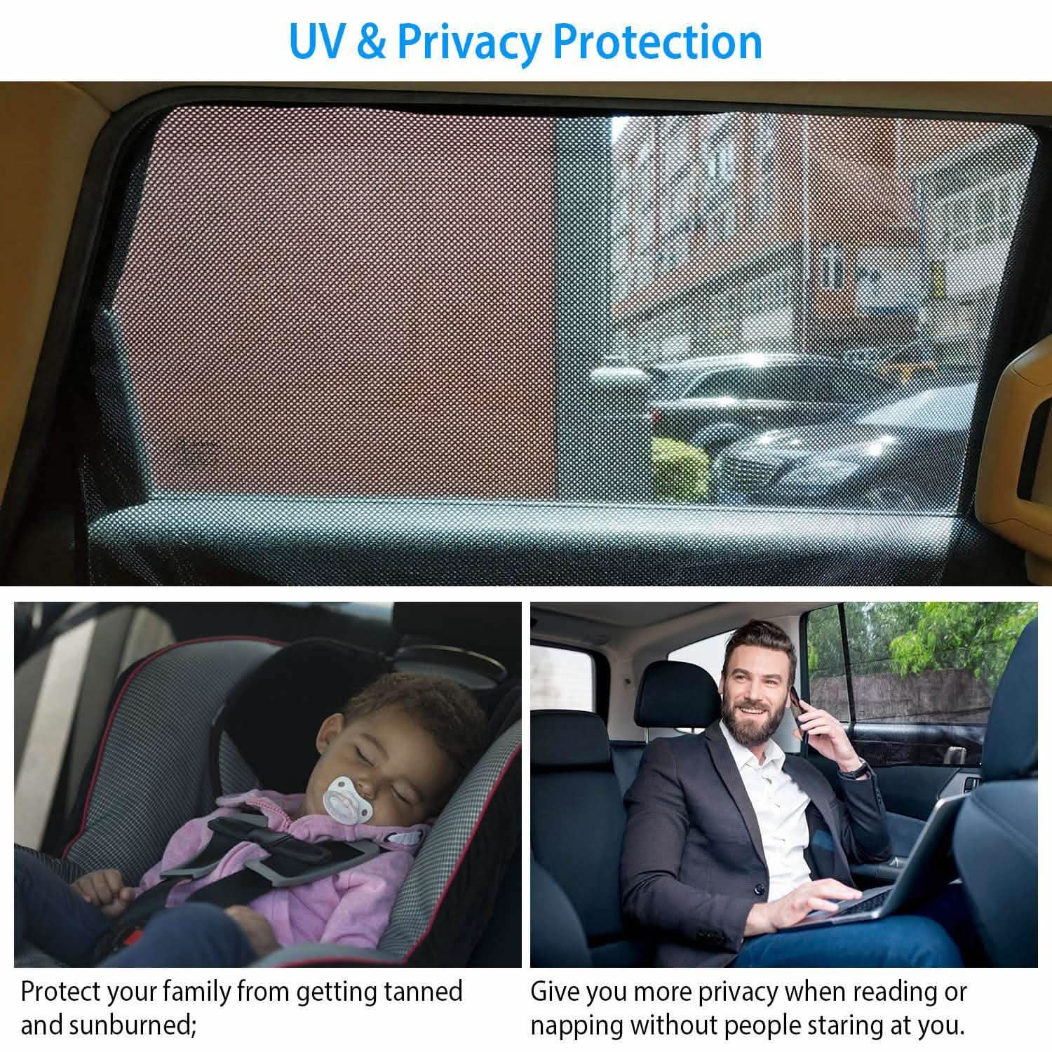 4-Piece: Front Rear Car Window Magnet Covers Automotive - Tophatter Daily Deals