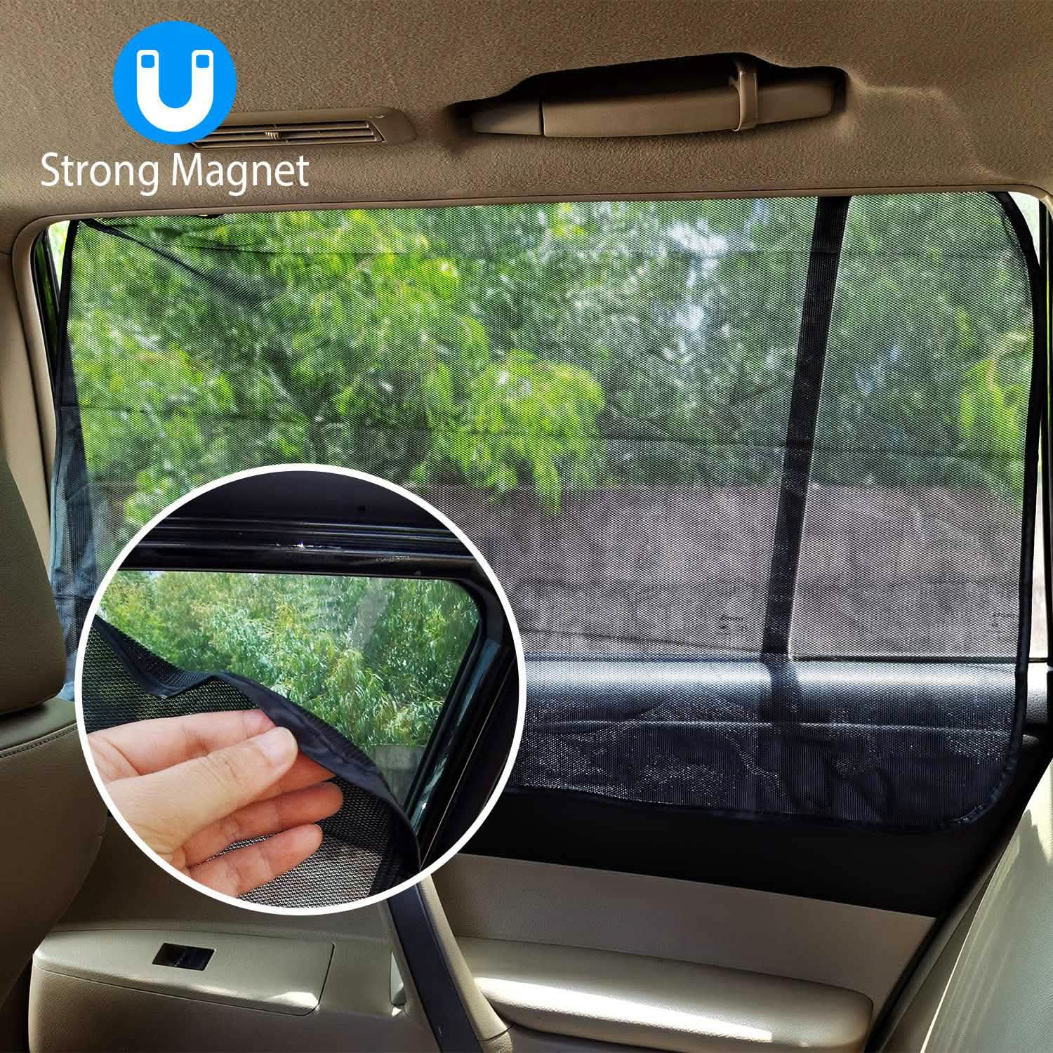 4-Piece: Front Rear Car Window Magnet Covers Automotive - Tophatter Daily Deals