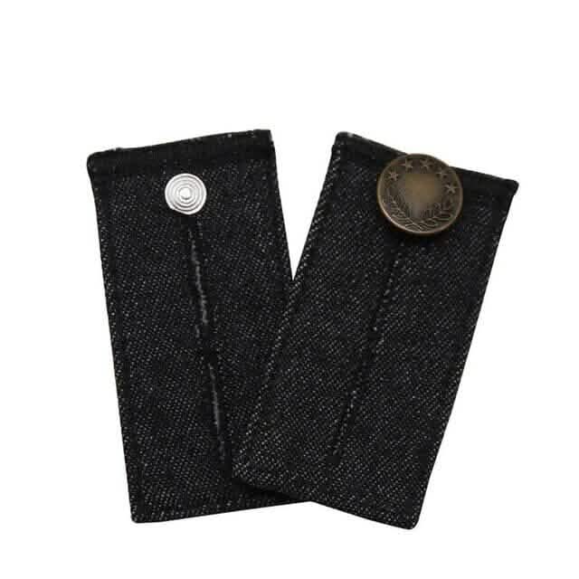 4-Piece: Jeans Elastic Waistband Button Extender Belt Black Belts & Ties - Tophatter Daily Deals