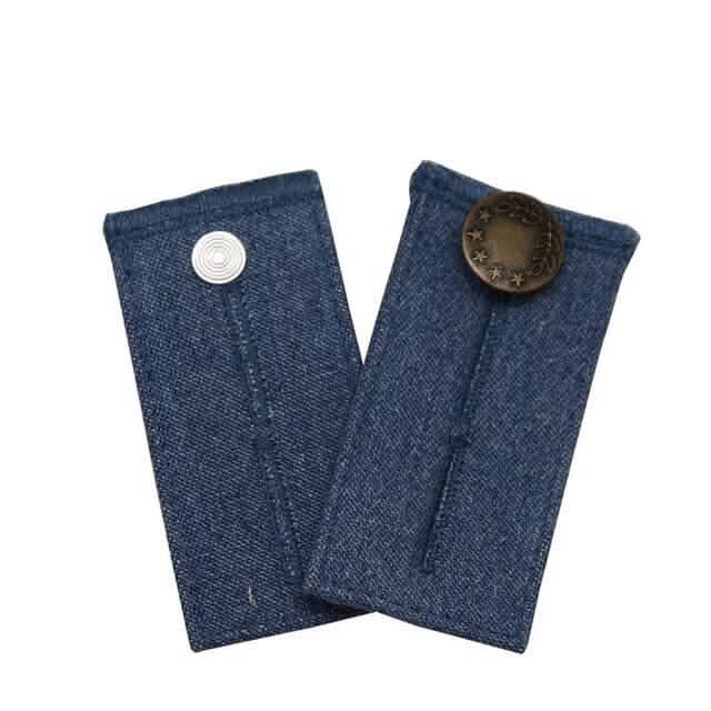 4-Piece: Jeans Elastic Waistband Button Extender Belt Dark Blue Belts & Ties - Tophatter Daily Deals