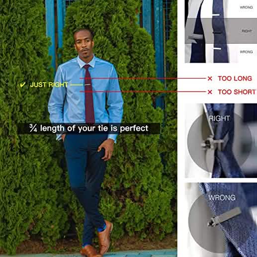 4-Piece: Men's Tie Clips Belts & Ties - Tophatter Daily Deals