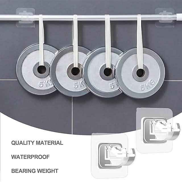 4-Piece: No Drill Curtain Rod Hook Holder Furniture & Decor - Tophatter Daily Deals