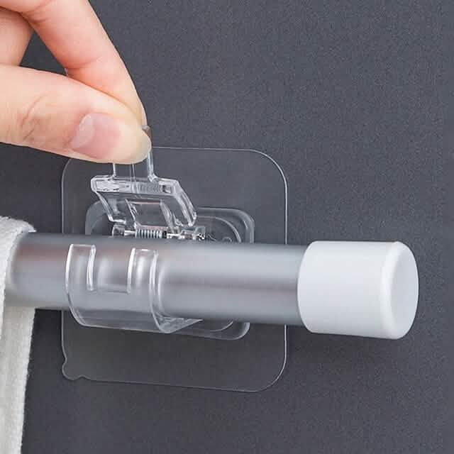 4-Piece: No Drill Curtain Rod Hook Holder Furniture & Decor - Tophatter Daily Deals