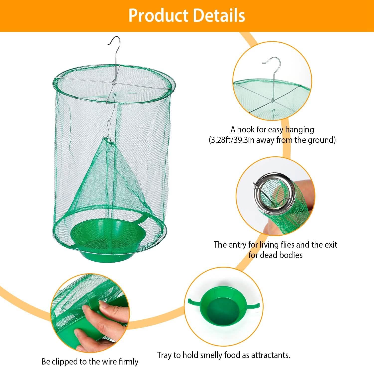 4-Piece: Ranch Fly Trap with Bait Set Pest Control - Tophatter Daily Deals