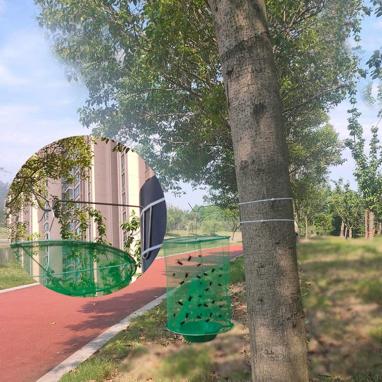 4-Piece: Ranch Fly Trap with Bait Set Pest Control - Tophatter Daily Deals