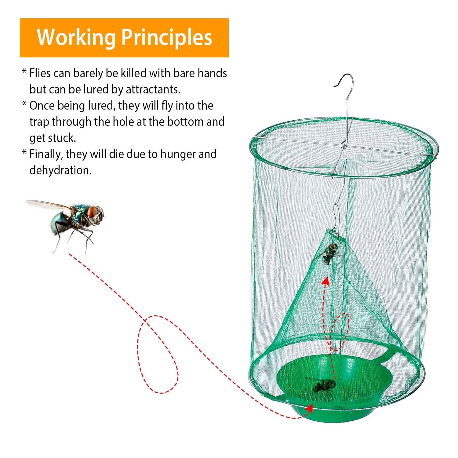 4-Piece: Ranch Fly Trap with Bait Set Pest Control - Tophatter Daily Deals