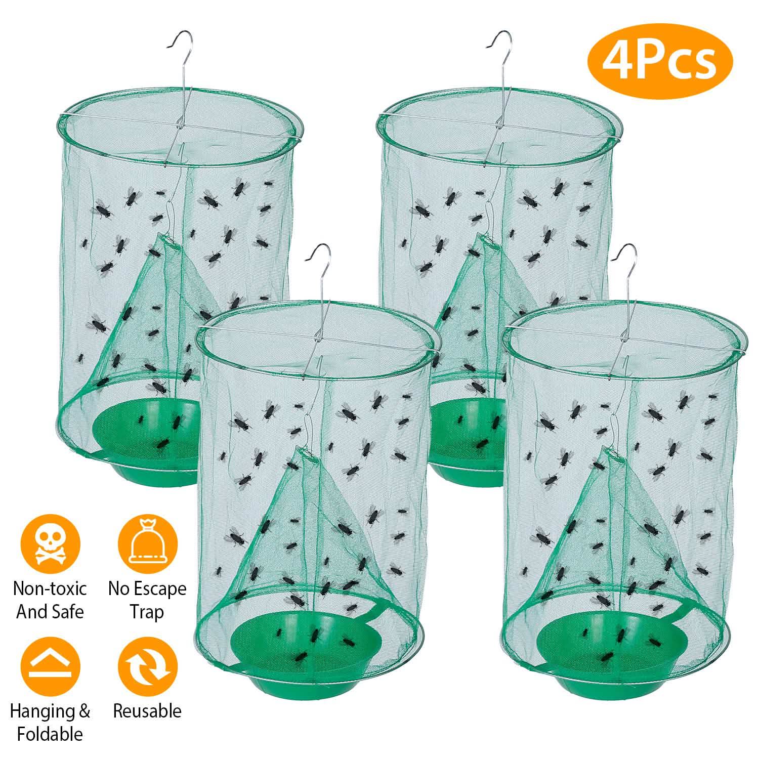4-Piece: Ranch Fly Trap with Bait Set Pest Control - Tophatter Daily Deals