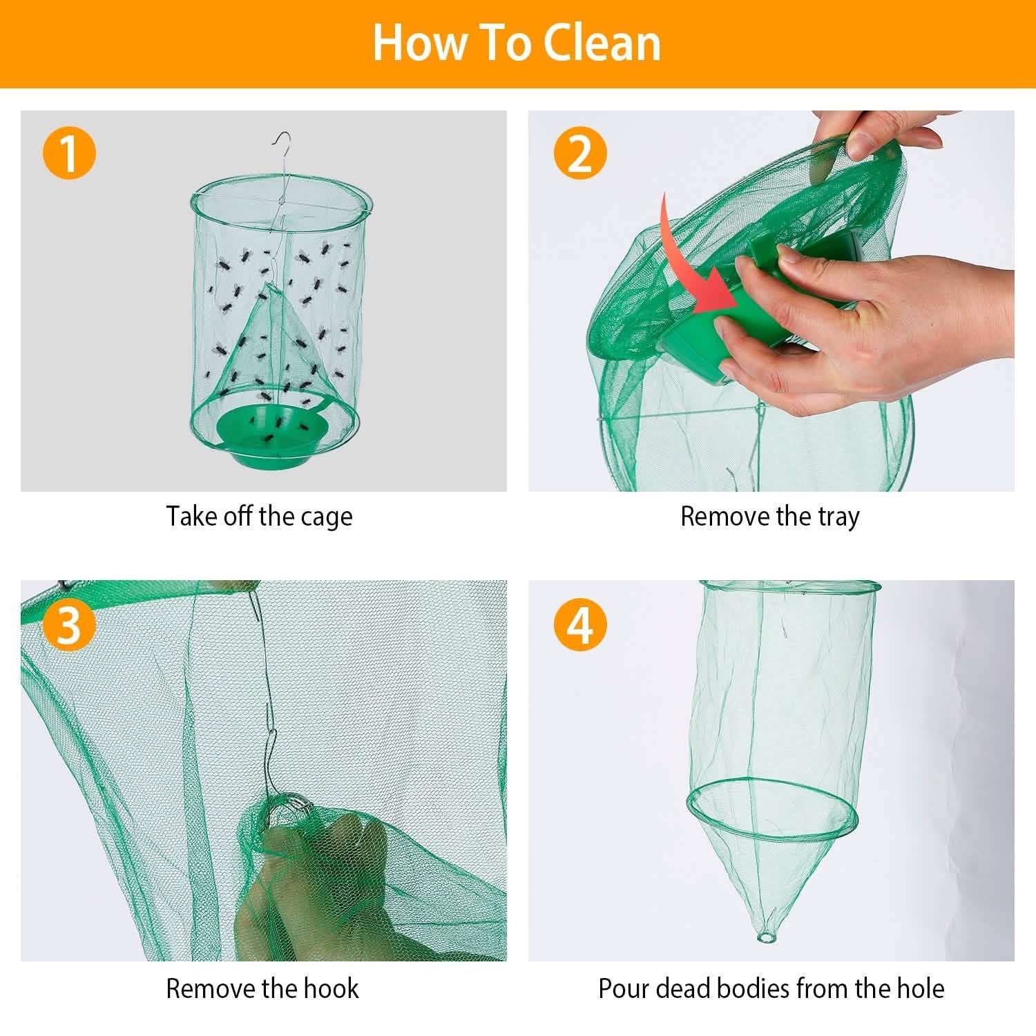 4-Piece: Ranch Fly Trap with Bait Set Pest Control - Tophatter Daily Deals