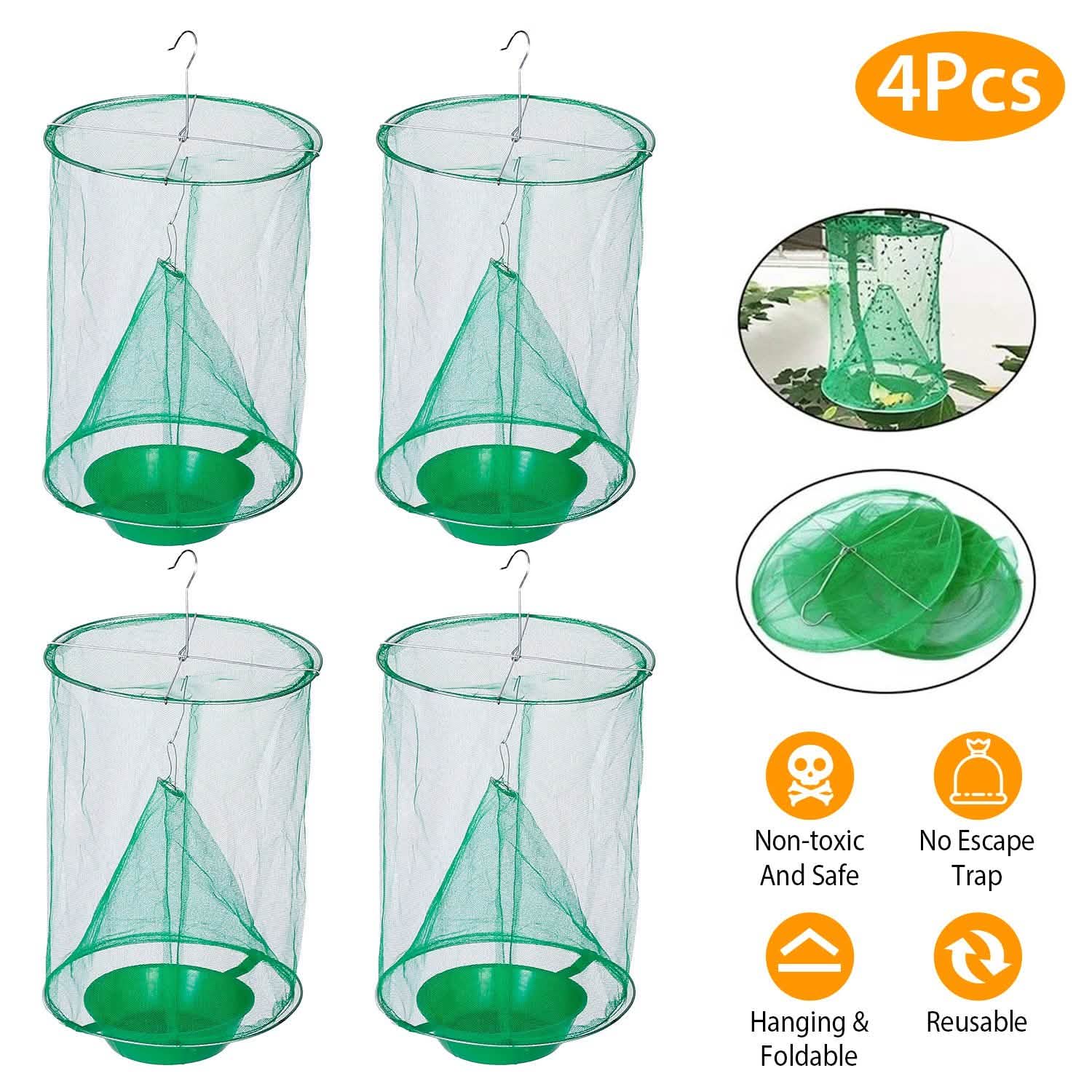 4-Piece: Ranch Fly Trap with Bait Set Pest Control - Tophatter Daily Deals