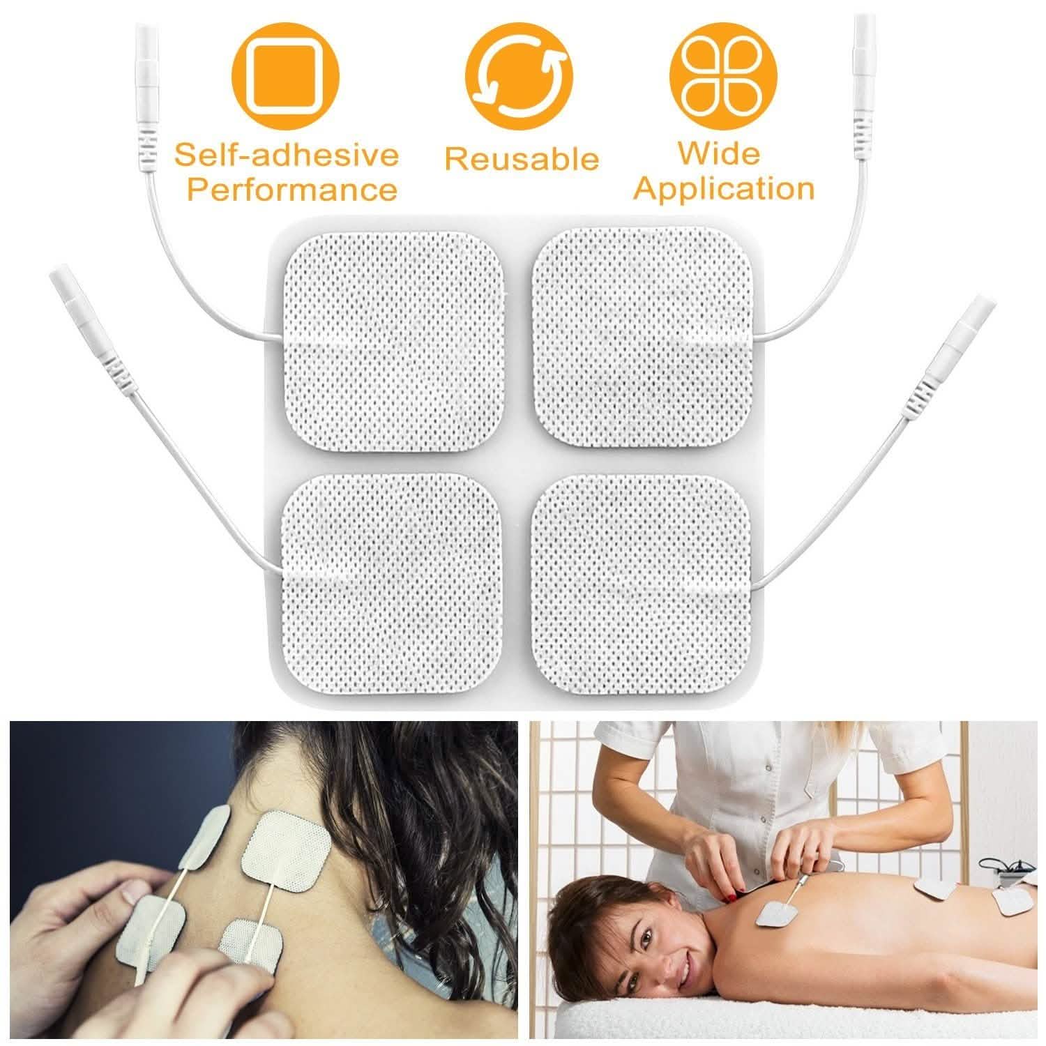 4-Piece: Reusable Self-Adhesive Replacement Electrode Pads Health & Wellness - Tophatter Daily Deals