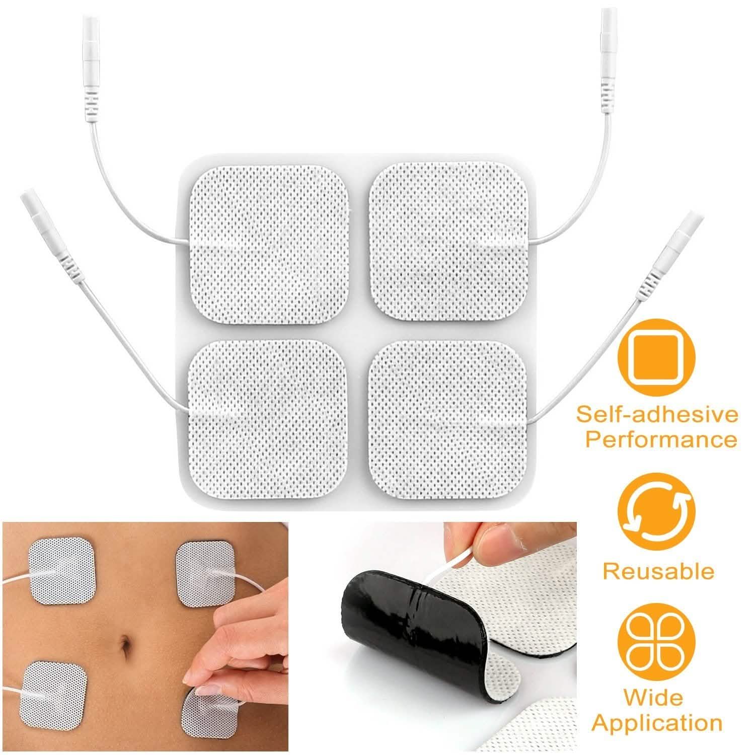 4-Piece: Reusable Self-Adhesive Replacement Electrode Pads Health & Wellness - Tophatter Daily Deals