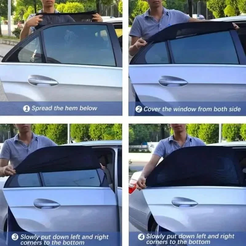 4-Piece Set: Car Window Shades For Front And Back Window Automotive - Tophatter Daily Deals