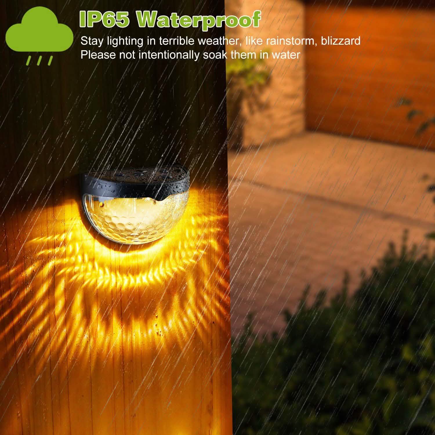 4-Piece: Solar Fence Outdoor Lights Outdoor Lighting - Tophatter Daily Deals