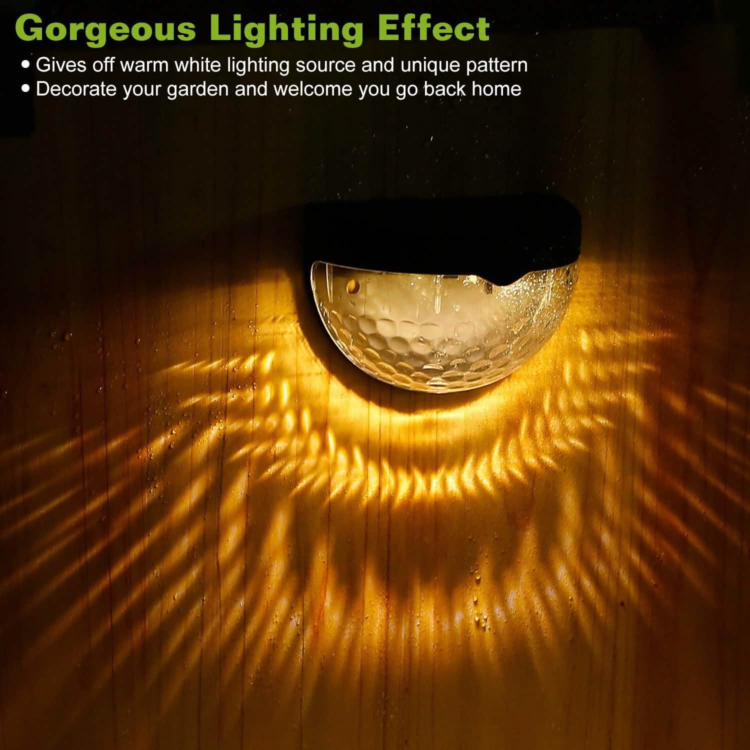 4-Piece: Solar Fence Outdoor Lights Outdoor Lighting - Tophatter Daily Deals