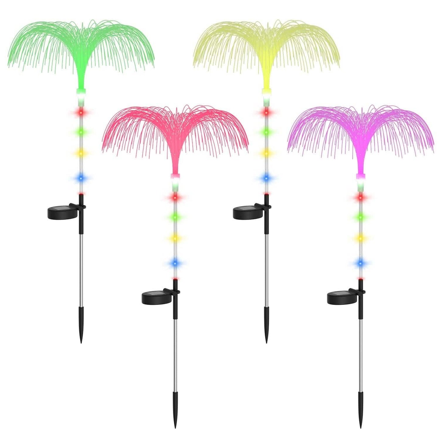 4-Piece: Solar Powered Jellyfish Lights Outdoor Lighting - Tophatter Daily Deals